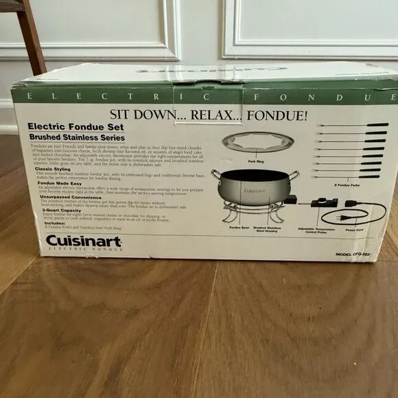 New Open Box Cuisinart Electric Fondue Pot CFO-3SS *Missing Forks* - Picture 6 of 10